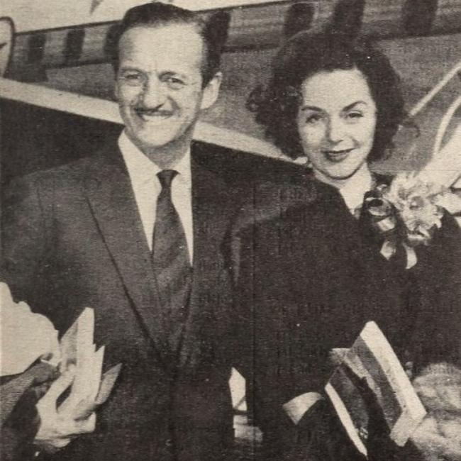 David Niven as photographed with his wife Hjördis Genberg in 1959