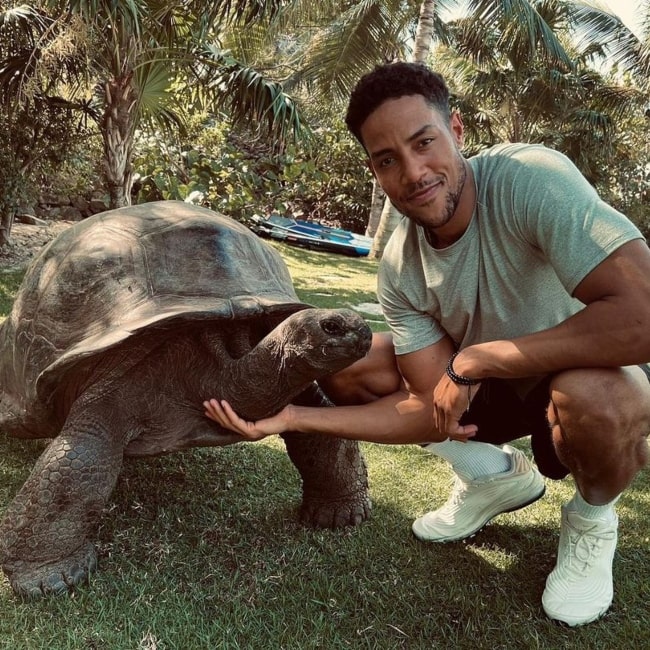 Chanan Colman as seen in a picture with a turtle that was taken in March 2022