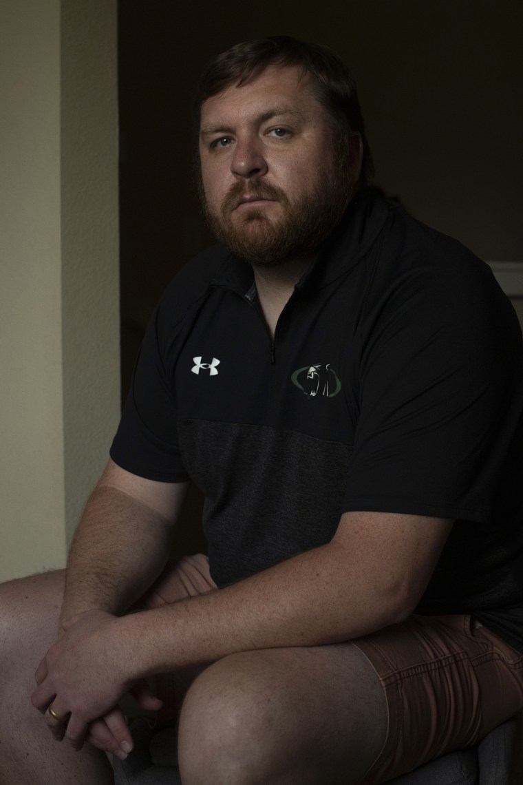 David Graf, former teacher and coach at Woodland Park High School, poses at his home in Colorado Springs, Colo., on May 5, 2023.