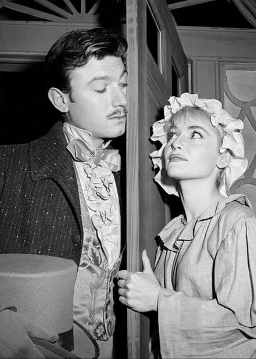 Laurence Harvey and Diane Cilento as seen in the play The Small Servant in 1955