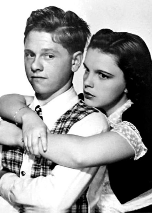 Mickey Rooney as seen with Judy Garland in the 1938 film Love Finds Andy Hardy