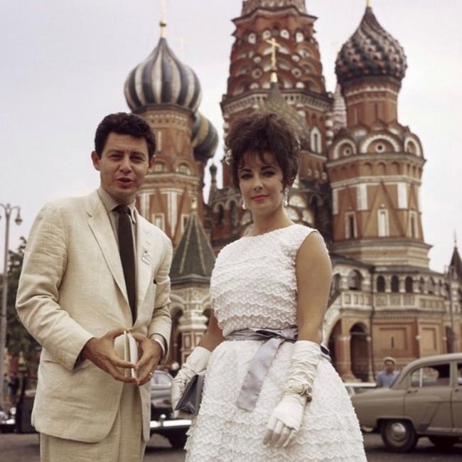 Eddie Fisher and Elizabeth Taylor as photographed in Moscow in 1961