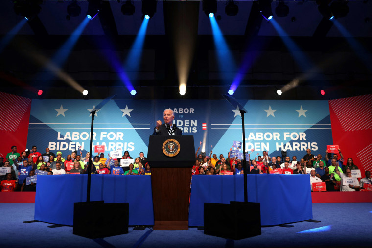 Joe Biden during a political rally in Philadelphia