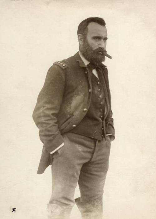 Donald Crisp seen wearing an U.S. Army uniform for his role as General Ulysses S. Grant in a publicity still for D. W. Griffith's 1915 film The Birth of a Nation