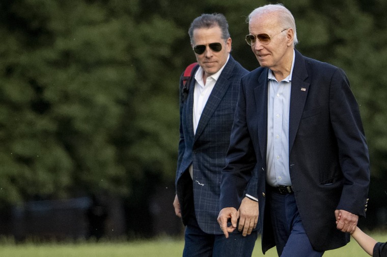 Hunter Biden and Joe Biden at Fort McNair in Washington