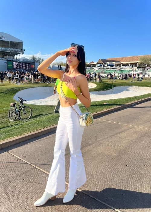 Jessi Lee Davis as seen in a picture that was taken in February 2023, at the Waste Management Open - TPC Scottsdale