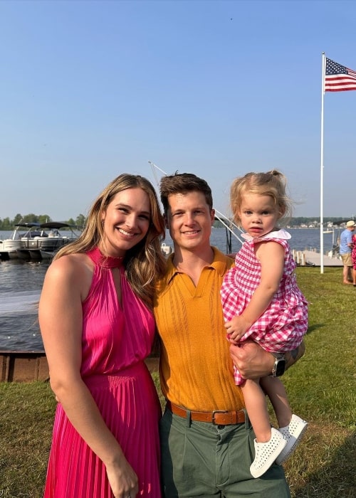 Josh Herbert as seen in a picture with his wife Abbie Herbert and their daughter Poppy James Herbert in June 2023