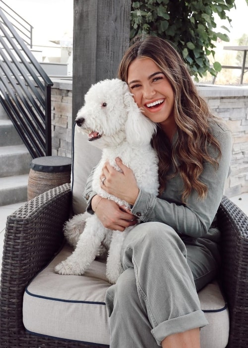 Alyssa Johnson as seen in a picture with her pet dog Odin that was taken in September 2022