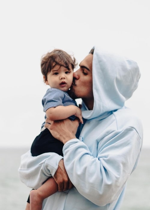 Trae Young as seen in a picture with his son that was taken in June 2023