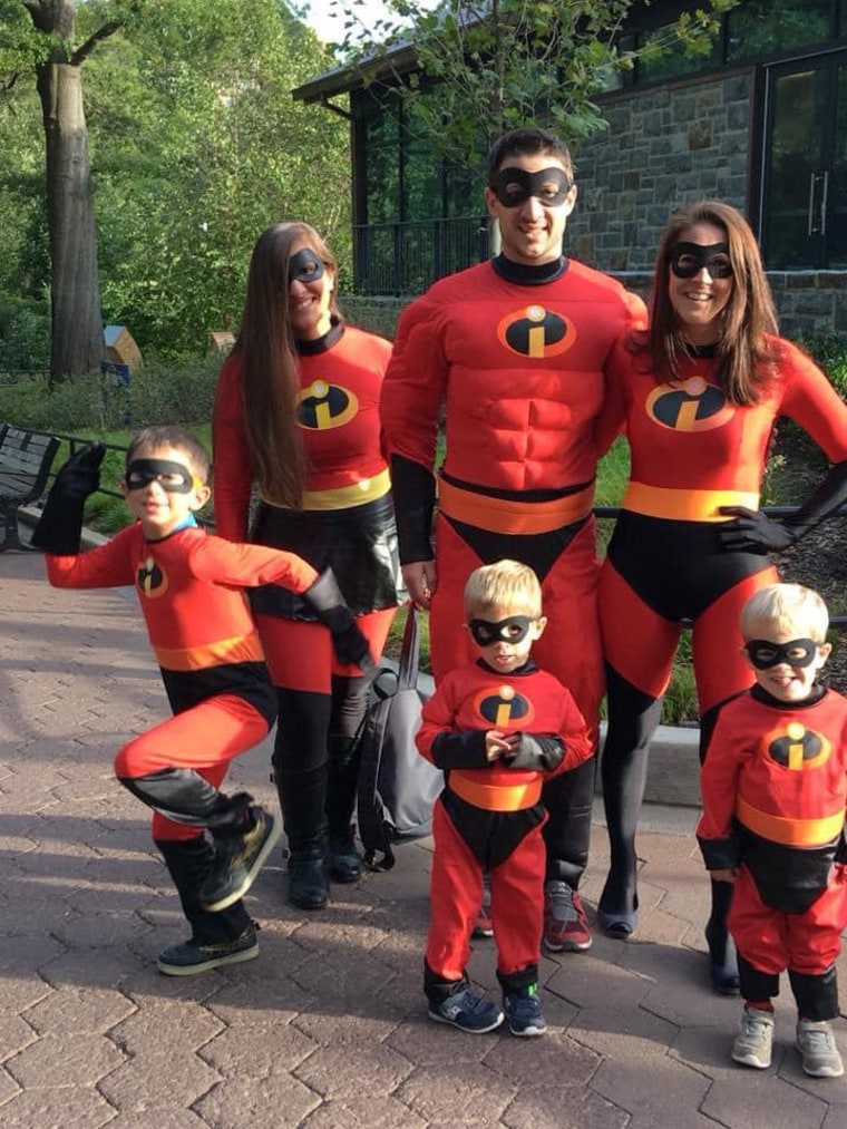 Sarah Feinberg, right, with her family on Halloween in 2018.