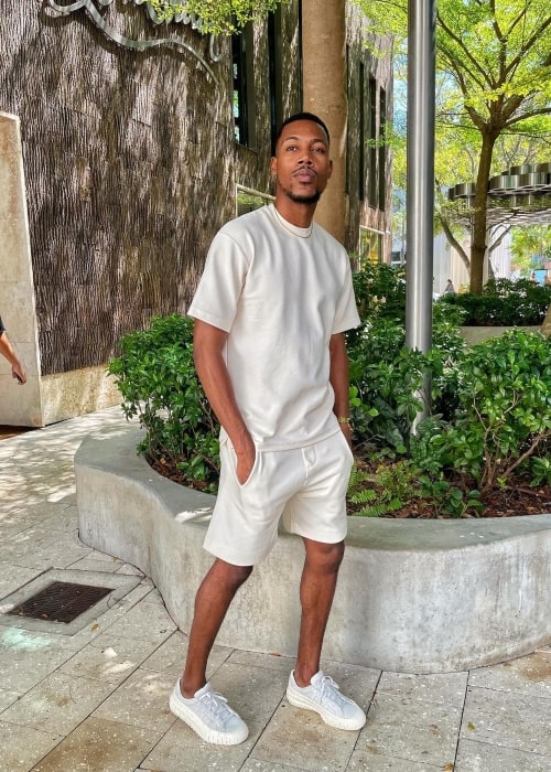 Zharnel Hughes in a picture that was taken in September 2022