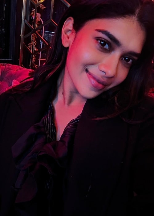 Dushara Vijayan as seen while smiling in an Instagram post during her time in London, England in January 2023