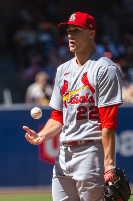 Jack Flaherty with the St. Louis Cardinals during a game against the San Diego Padres on September 22, 2022