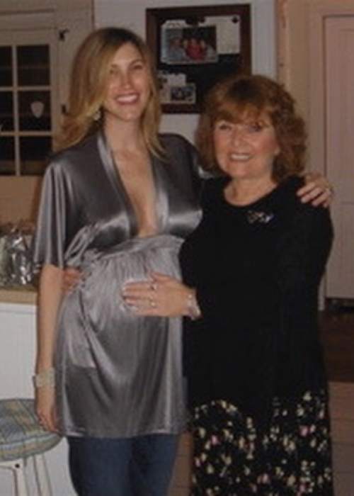 Jackie Sandler as seen in a throwback picture taken while she was pregnant