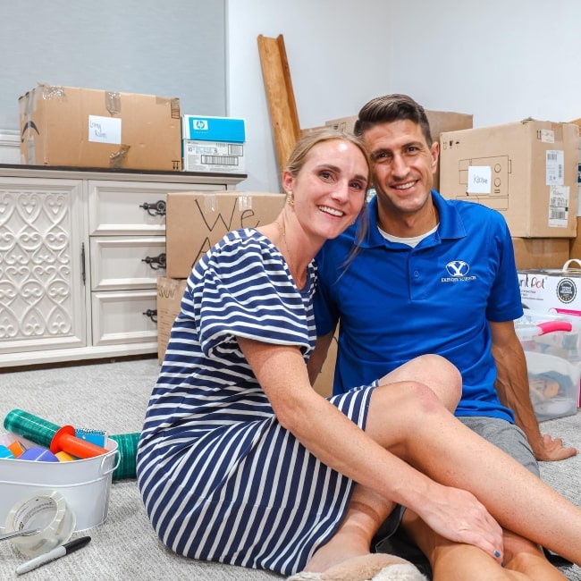 Julie Deru as seen in a picture with her husband Landon Deru in August 2023