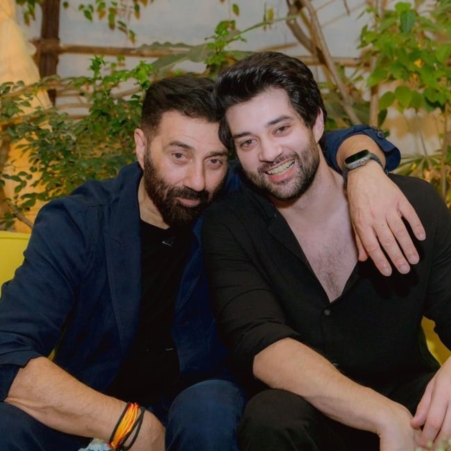 Rajveer Deol and Sunny Deol as seen in a picture that was taken in September 2023