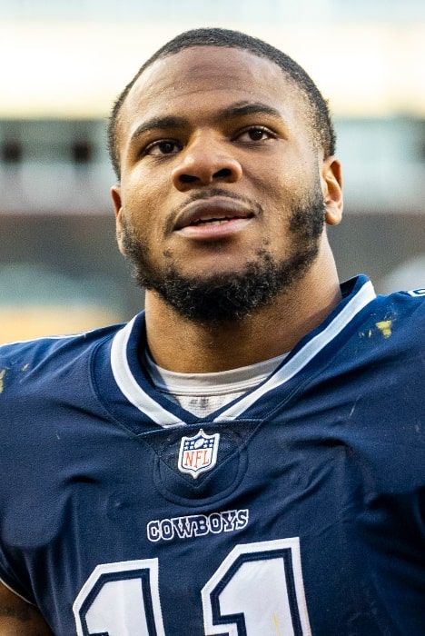 Micah Parsons as seen with the Dallas Cowboys after a game against the Washington Football Team at FedEx Field on December 12, 2021