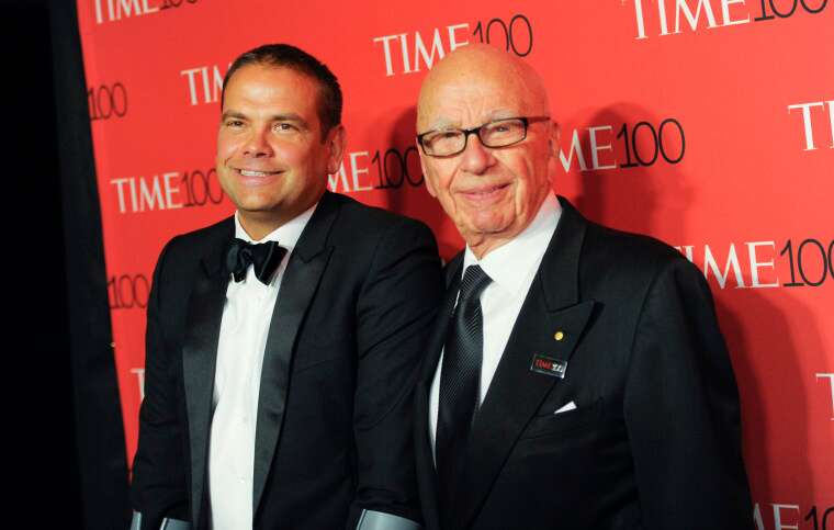 Rupert Murdoch with his son Lachlan Murdoch in New York in 2015.