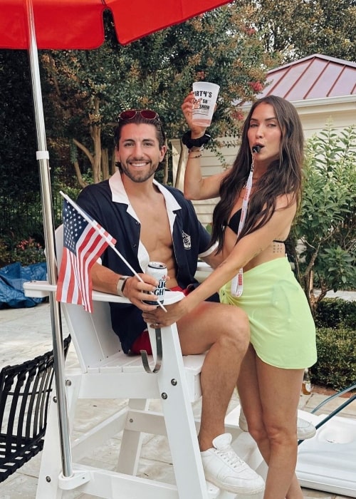 Jason Tartick as seen in a picture with his ex-wife Kaitlyn Bristowe that was taken on the 4th of July, 2023