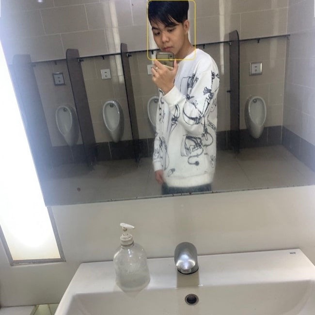 PinkLeaf as seen in a selfie that was taken in September 2023