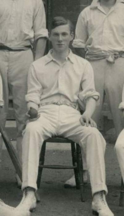 Nigel Bruce as pictured in the Abingdon School first XI cricket team in 1912