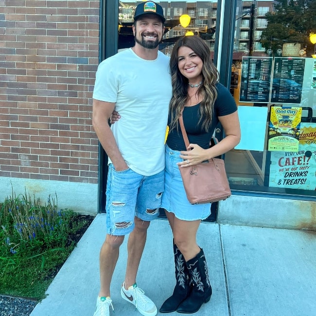 Lindsay Bingham as seen in a picture with her spouse Justin taken in August 2023