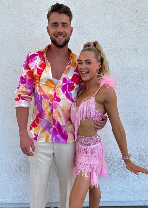 Rylee Arnold as seen in a picture with her dance partner Harry Jowsey in October 2023, in Los Angeles, California