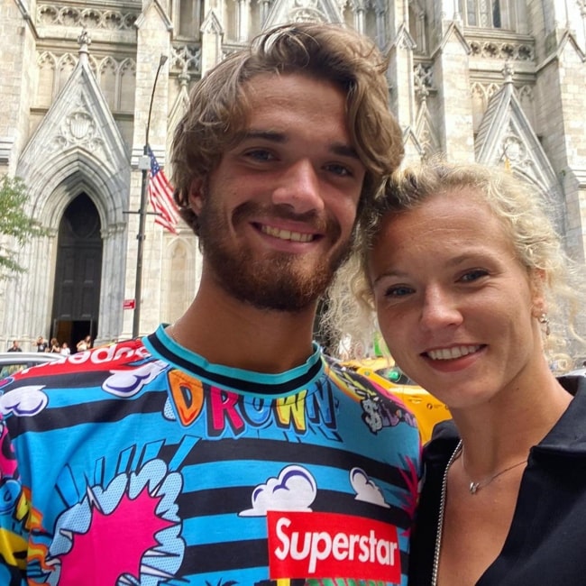 Kateřina Siniaková as seen in a selfie with her beau Tomas Machac that was taken in September 2023, in New York