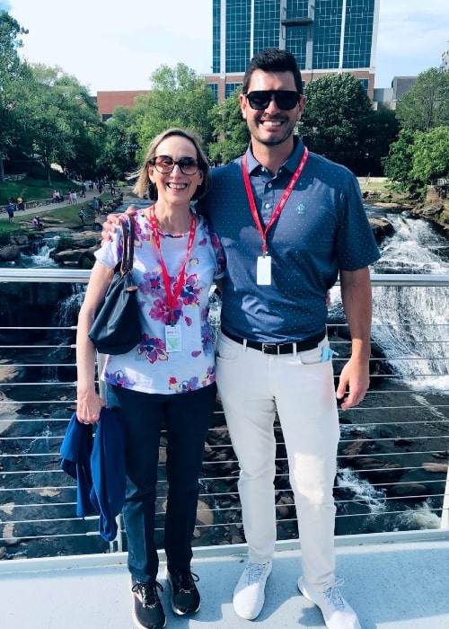 Blaine Hart as seen in a picture with his mother on Mother's Day in May 2021, at Falls Park on the Reedy River