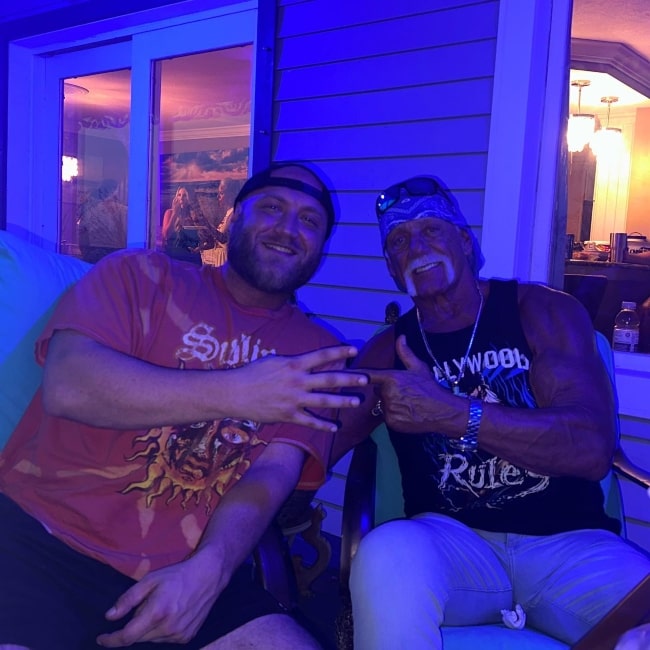 Nick Hogan as seen in a picture with his father Hulk Hogan on his birthday in August 2023