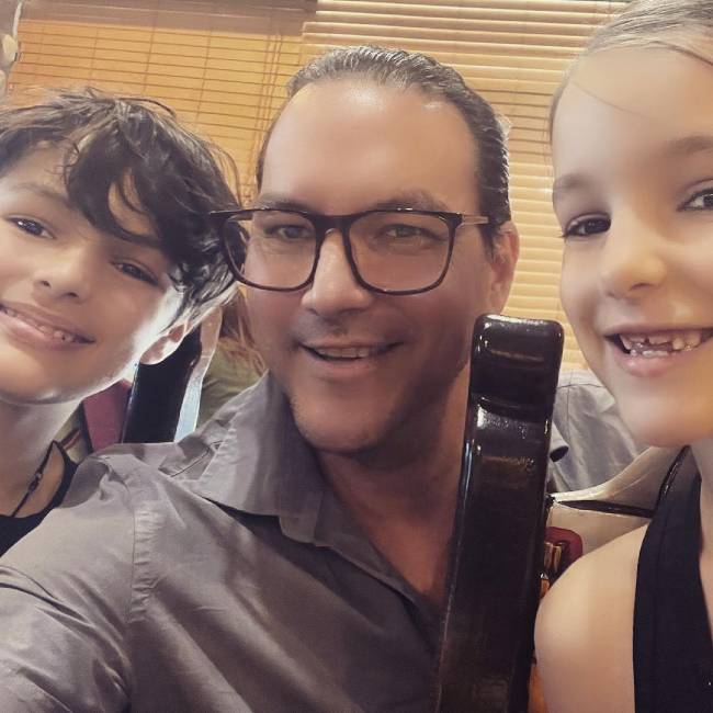 Tyler Christopher as seen taking an Instagram selfie with his kids in 2022
