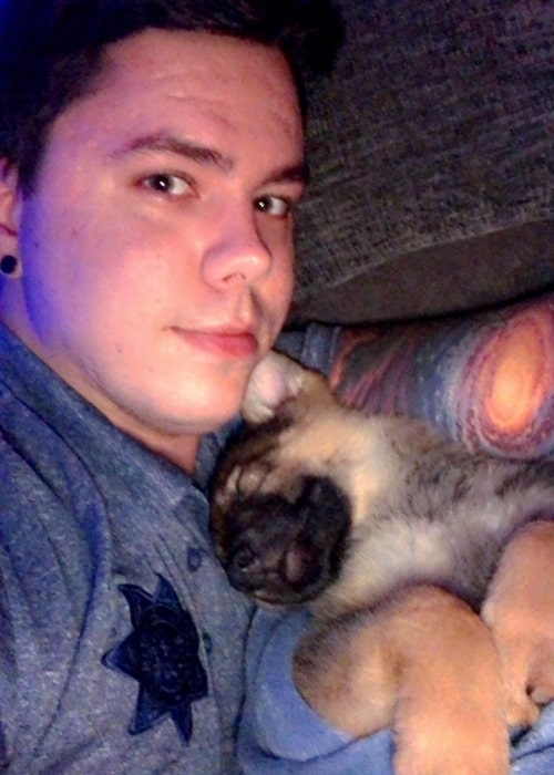 Bay Area Buggs as seen in a selfie with his dog named Trinity March 2019