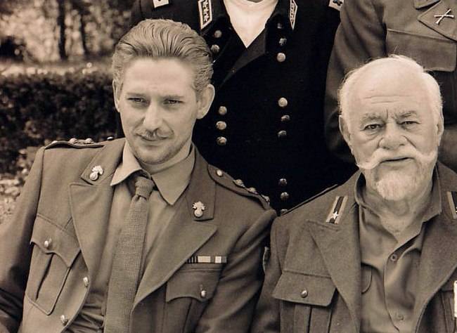 Martin Balsam (r) as seen on the set of the 1995 film Unknown Soldier