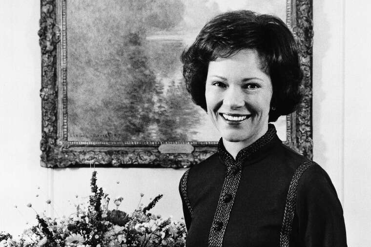 This photo provided by the White House is the official portrait of first lady Rosalynn Carter in the Vermeil Room of the White House, Feb. 18, 1977.
Rosalynn Carter,Eleanor Rosalynn Smith Carter