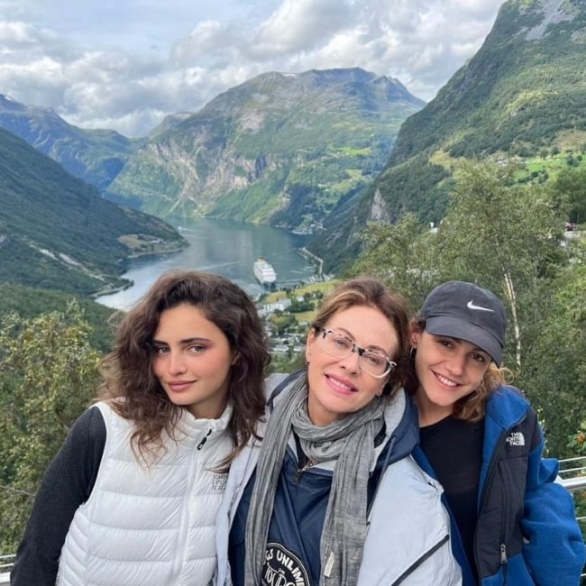 Elena Sofia Ricci as seen in a picture with her daughters Emma and Maria taken in August 2023