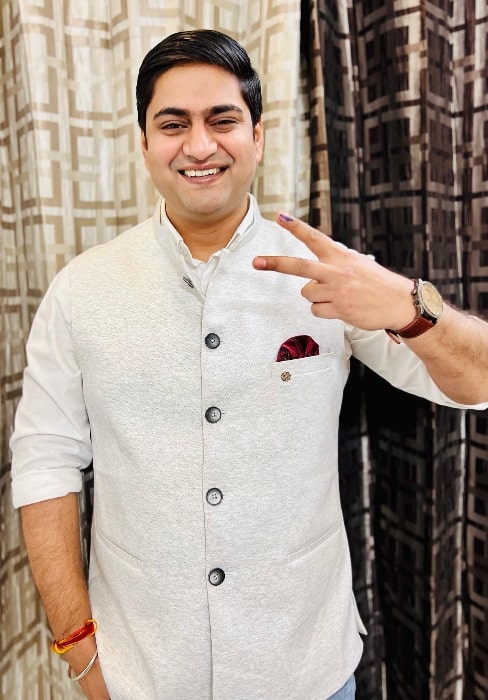 Amit Mishra as seen while smiling for a picture in Lucknow, Uttar Pradesh in February 2022