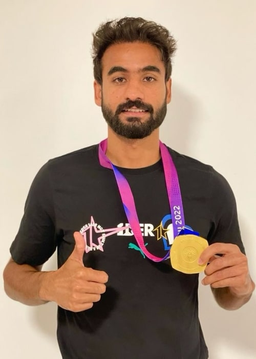 Gurjant Singh as seen in a picture taken after winning a gold medal at the Asian Games in October 2023