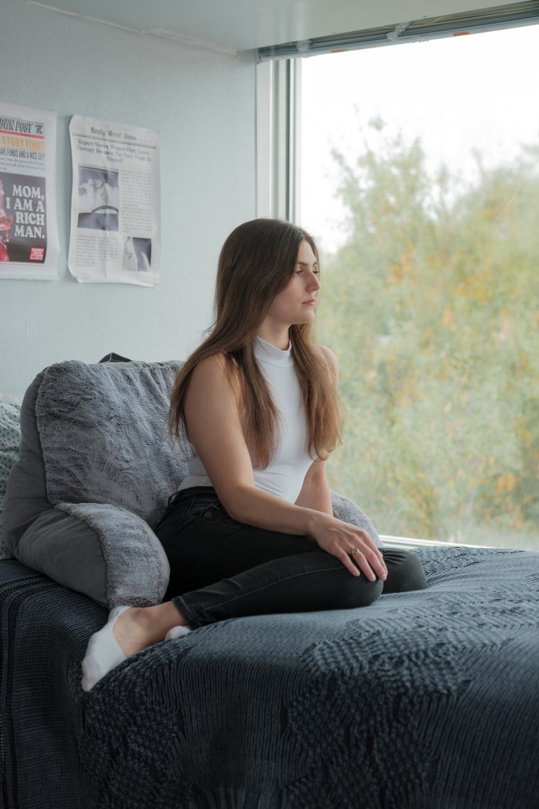 Danielle Villarreal, 21, in her dormitory at Vanderbilt University. 