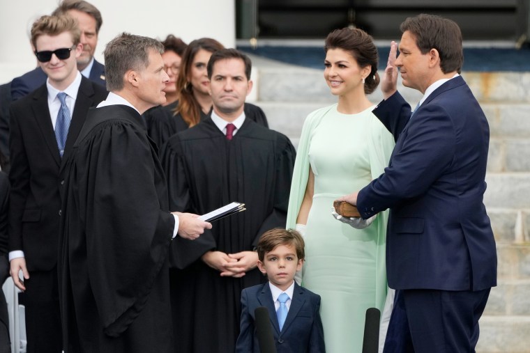 At his swearing-in ceremony for his second term as governor in January, DeSantis used a Bible belonging to conservative pundit Glenn Beck.
