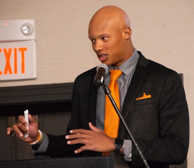 Joshua Dobbs as seen while speaking at Oak Ridge's science bowl in February 2020