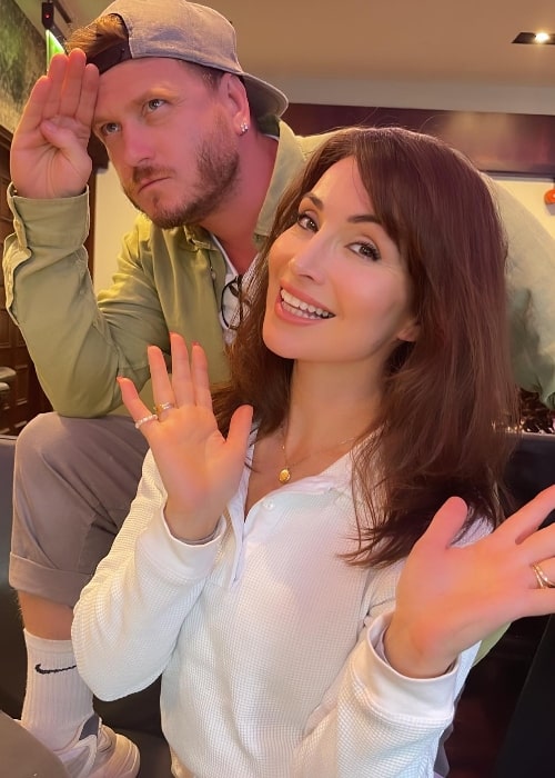 Matthew Wolfenden as seen while posing for a picture with Roxy Shahidi in July 2023