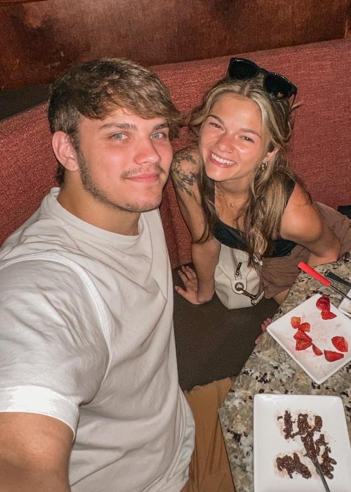 Taylor Lair as seen in a selfie with her beau Ryan Votaw that was taken in August 2023