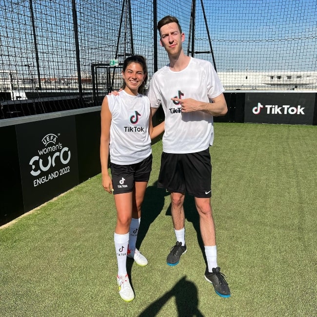 Céline Dept as seen in a picture with her beau Michiel Callebaut that was taken in July 2022