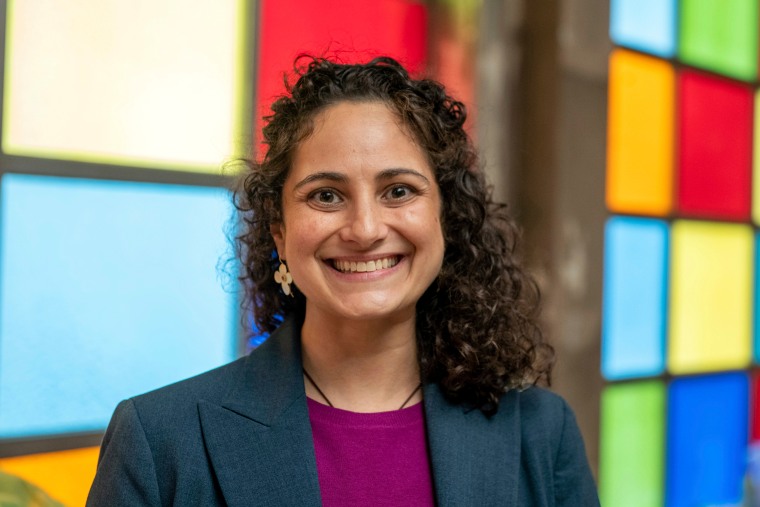 Samantha Woll poses for a photo in Detroit on Oct. 13, 2022.