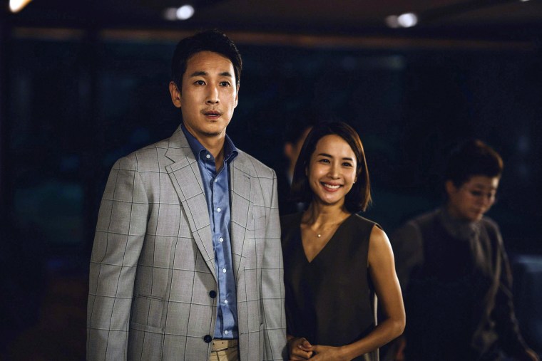 Lee Sun-kyun and Jo Yeo-jeong in a scene from "Parasite."