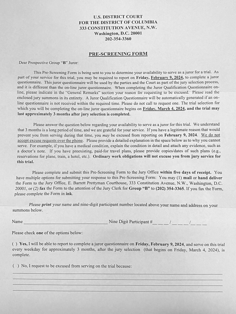 Image: Pre-Screening Form
