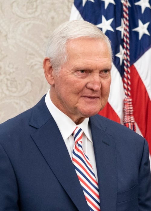 Jerry West as seen while being awarded the Presidential Medal of Freedom by President Donald J. Trump in the Oval Office of the White House in September 2019
