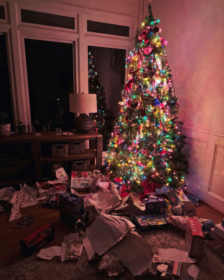 Scott and Katie's Reintgen's 3-year-old unwrapped all his family's presents.