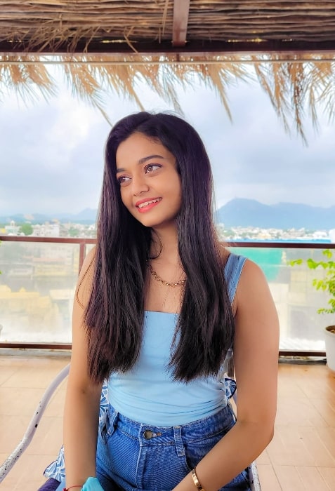 Swini Khara as seen while smiling for a picture in Udaipur, Rajasthan in August 2021