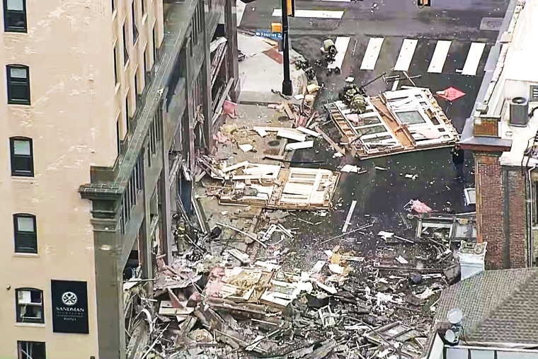 The scene of an explosion at a hotel in Fort Worth, Texas.